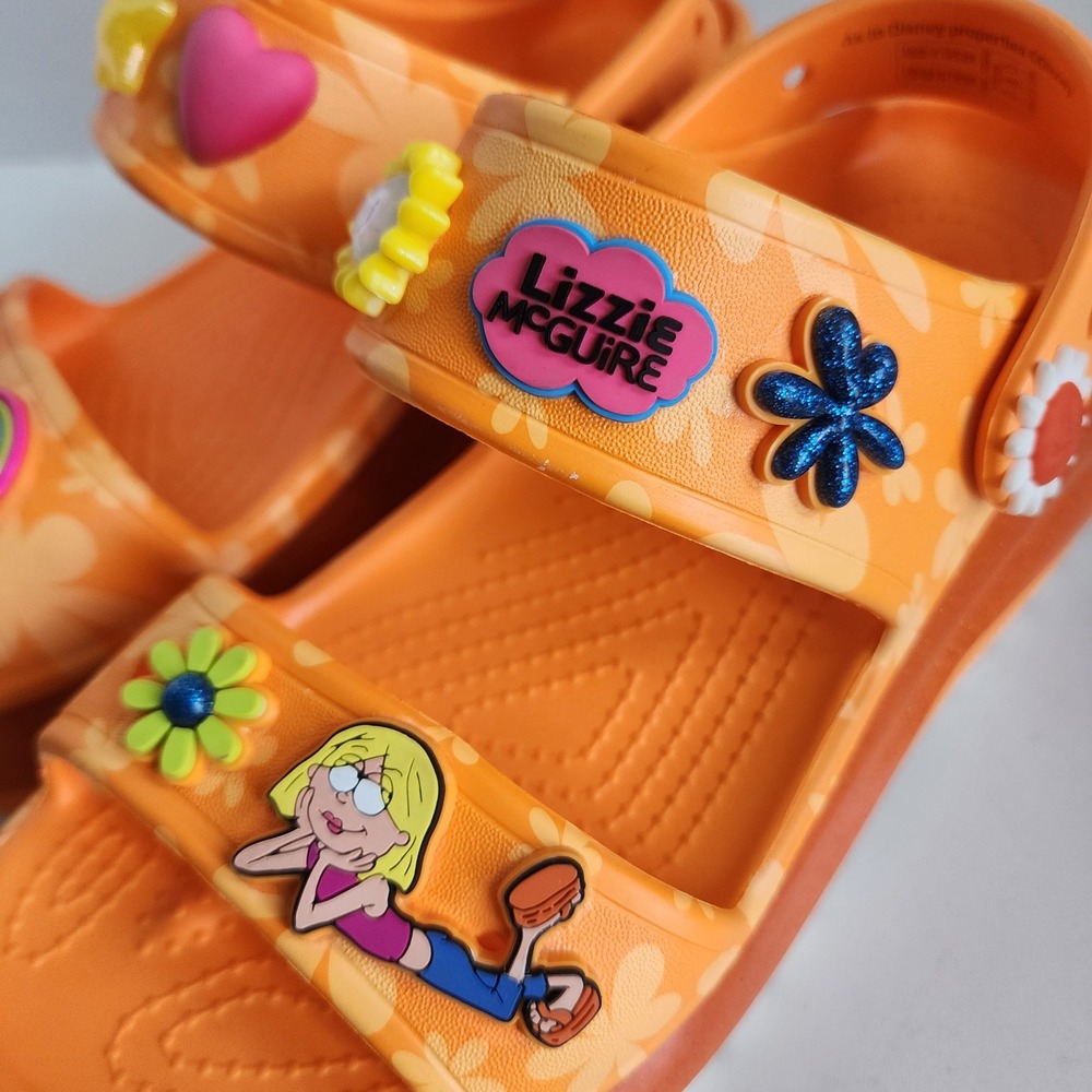 Crocs Disney 2024 Lizzie McGuire Mega Crush Sandals Orange Platform Women 6 RARE - Picture 10 of 11